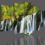 Obrazy 5 częściowe-  Las, wodospad 12352 Naklejkomania - zdjecie 3 - miniatura