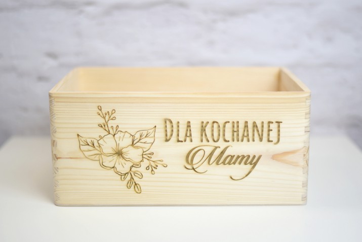 Skrzynka drewniana, prezent Dzień Mamy, prezent dla mamy na imieniny KM001 - zdjęcie 2