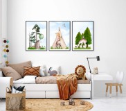 Zestaw trzech plakatów plakaty na ścianę w ramie pastelowe zwierzątka KD031 Naklejkomania - zdjecie 2 - miniatura