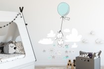 Naklejka ścienna dla dzieci - balony, chmurki, drzewka 9812 Naklejkomania - zdjecie 1 - miniatura