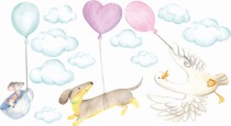 Naklejka ścienna dla dzieci - balony, chmurki 9758 Naklejkomania - zdjecie 2 - miniatura