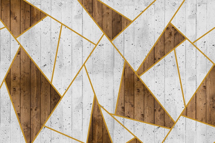 Fototapety fototapeta na ścianę  41287 deski beton złoto - zdjęcie 2