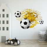 Naklejka na ścianę, dziura 3D piłkarze, piłki 2403 Naklejkomania - zdjecie 1 - miniatura