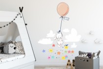 Naklejka ścienna dla dzieci - balony, chmurki, drzewka 9804 Naklejkomania - zdjecie 1 - miniatura