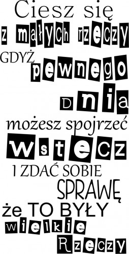708 Napisy na ścianę naklejki ścienne Ciesz się z małych rzeczy - zdjęcie 2