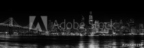 Panorama San Francisco schwarz-weiß bei Nacht Naklejkomania - zdjecie 1 - miniatura