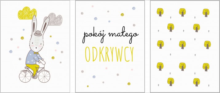 Zestaw trzech plakatów plakaty na ścianę w ramie pokój małego odkrywcy KD020 - zdjęcie 3