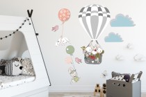 Naklejka ścienna dla dzieci - balony, chmurki, drzewka 9806 Naklejkomania - zdjecie 1 - miniatura