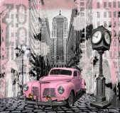 Vintage pink auto Naklejkomania - zdjecie 1 - miniatura