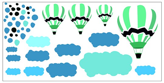 Naklejka ścienna dla dzieci -  balony, chmurki 2007 - zdjęcie 2