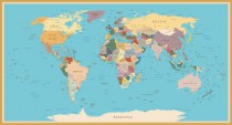 Naklejka ścienna - mapa świata mapa 9 Naklejkomania - zdjecie 2 - miniatura