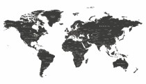 Naklejka ścienna - mapa świata ciemnoszara, angielska mapa 26 Naklejkomania - zdjecie 2 - miniatura