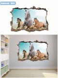 Naklejka na ścianę, dziura 3D, 307 konie Naklejkomania - zdjecie 2 - miniatura