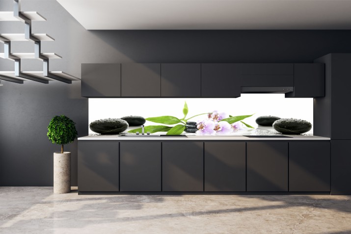Panele kuchenne PCV 271378005 kwiaty, zen, storczyki panel dibond