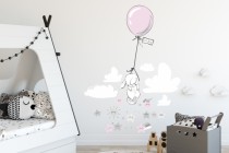 Naklejka ścienna dla dzieci - balony, chmurki, drzewka 9813 Naklejkomania - zdjecie 1 - miniatura