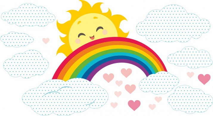 Naklejka ścienna dla dzieci -  słońce, tęcza, niebo 9603 - zdjęcie 3