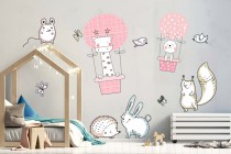 Naklejki dla dzieci na ścianę 41022 zwierzęta w balonie Naklejkomania - zdjecie 1 - miniatura