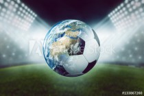 Fussball mit Welt vor Stadion Naklejkomania - zdjecie 1 - miniatura