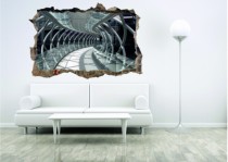 Naklejka na ścianę, dziura 3D futurystyczny most 339 Naklejkomania - zdjecie 1 - miniatura