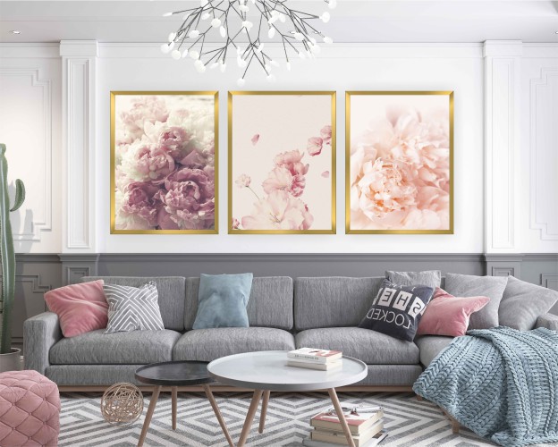Komplet trzech plakatów w ramie glamour  KP079 - zdjęcie 2