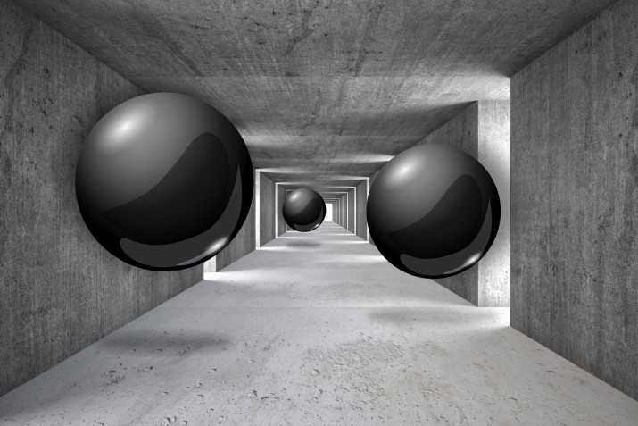 Fototapeta na ścianę tapeta na fizelinie do salonu sypialni biura tunel, kule 3d 10604 - zdjęcie 2