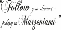 843 Napisy motywacyjne naklejki ścienne Follow your dream-podążaj za marzeniami Naklejkomania - zdjecie 2 - miniatura
