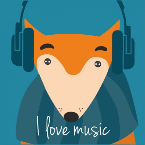 Obraz na płótnie Lis I love music 17996 - zdjęcie 2