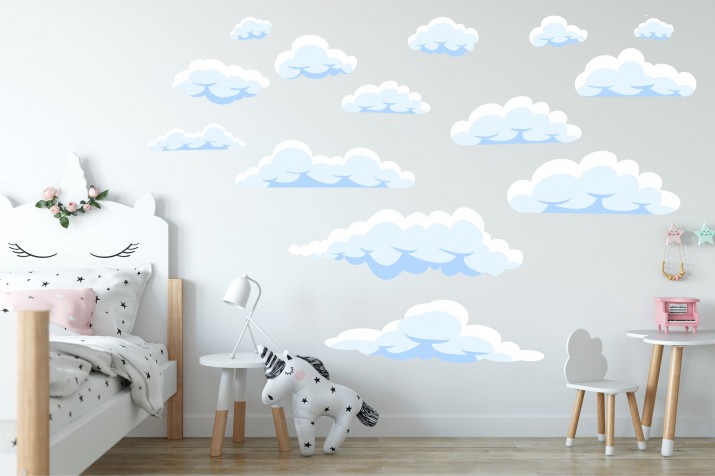 Naklejki na ścianę dla dzieci 9923 chmury chmury Naklejkomania - zdjecie 1