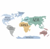Naklejka ścienna - mapa świata pastelowa, mapa 27 Naklejkomania - zdjecie 2 - miniatura
