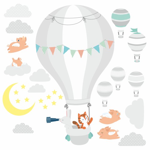 Naklejka ścienna dla dzieci -  balony, niebo 9724 - zdjęcie 2