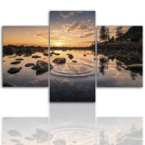 Tryptyk do salonu - Pejzaż, jezioro, zachód słońca 12260 Naklejkomania - zdjecie 1 - miniatura