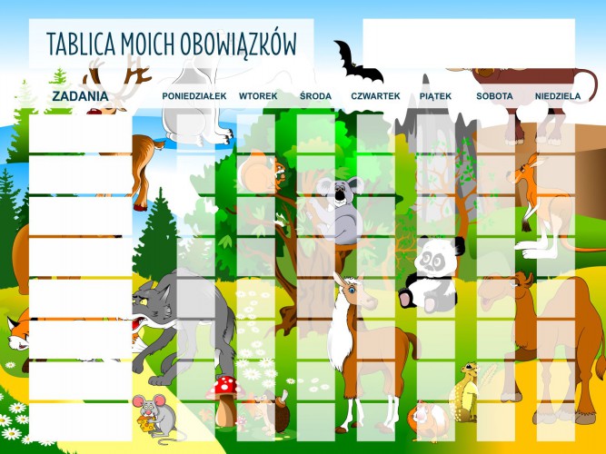 Tablica motywacyjna magnetyczna tablica z obowiązkami zwierzątka 4530 - zdjęcie 4