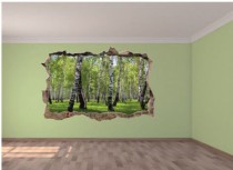 Naklejka na ścianę, dziura 3D brzozowy las 303 Naklejkomania - zdjecie 1 - miniatura