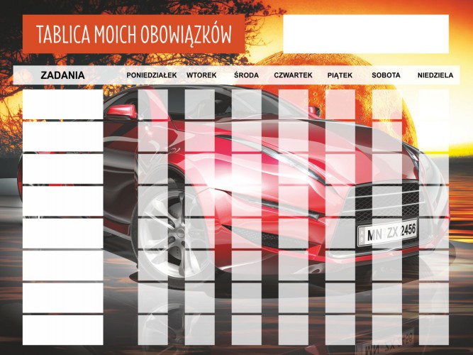 Tablica motywacyjna magnetyczna tablica z obowiązkami auto 4526 Naklejkomania - zdjecie 1