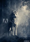 Fantasy wolf in the forest Naklejkomania - zdjecie 1 - miniatura