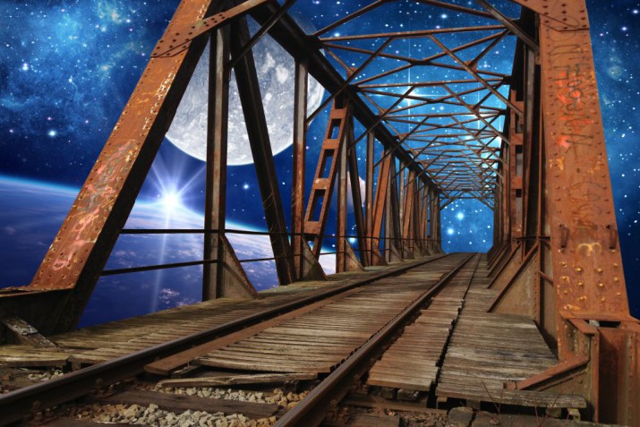 Fototapeta na ścianę tapeta na fizelinie do salonu 3D Kosmiczny most 10652 - zdjęcie 2
