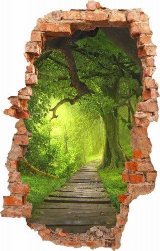 Naklejka na ścianę, dziura 3D  zaczarowany tunel  3621 - zdjęcie 2