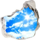 Naklejka na ścianę, dziura 3D chmury słońce niebo 3571 Naklejkomania - zdjecie 2 - miniatura