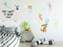 Naklejki dla dzieci na ścianę zwierzęta z balonami 40310 Naklejkomania - zdjecie 1 - miniatura
