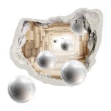 Naklejka na ścianę, dziura 3D tunel perspektywa kule 2412 Naklejkomania - zdjecie 2 - miniatura