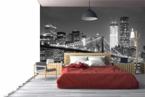 Fototapeta na ścianę tapeta na fizelinie do salonu sypialni Nowy Jork, czerń i biel 10061 Naklejkomania - zdjecie 1 - miniatura
