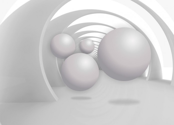 Fototapeta na ścianę tapeta na fizelinie do salonu sypialni biura tunel, kule 3d 10607 - zdjęcie 2
