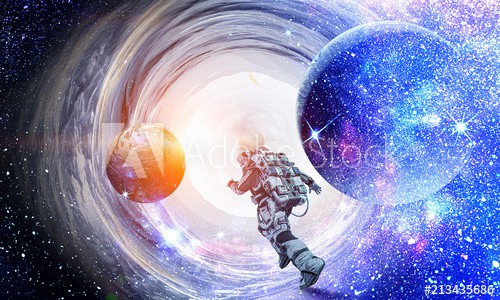 Fototapeta kosmonauta biegnący w kosmosie 42232 - zdjęcie 2