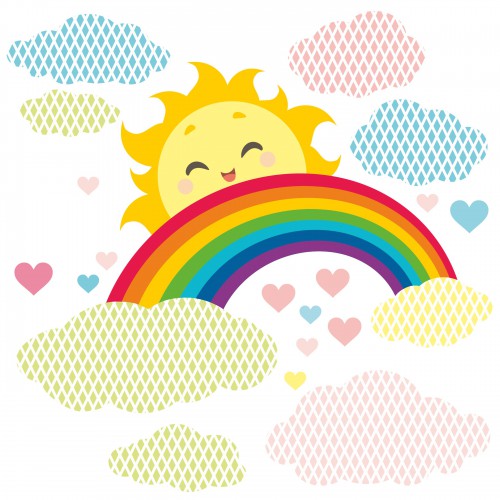 Naklejka ścienna dla dzieci -  słońce, tęcza, niebo 9613 - zdjęcie 2