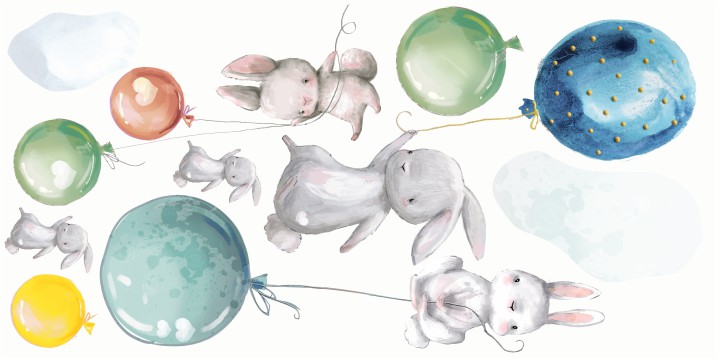 Naklejka ścienna dla dzieci - balony, chmurki 9748 - zdjęcie 2