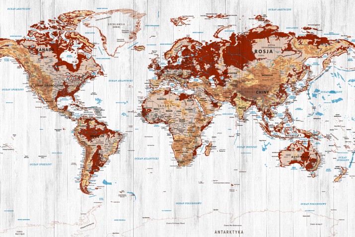 Fototapeta na ścianę mapa świata Polskie oznaczenie 41149 - zdjęcie 3