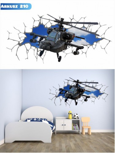 Naklejki 3D motyw 210 helikopter Naklejkomania - zdjecie 1
