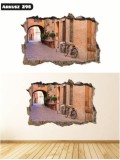 Naklejka na ścianę, dziura 3D, uliczka rowery 298 Naklejkomania - zdjecie 2 - miniatura
