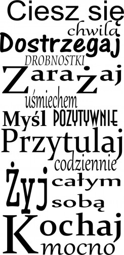 703 Napis na ścianę Ciesz się chwilą dostrzegaj drobnostki myśl pozytywnie - zdjęcie 2