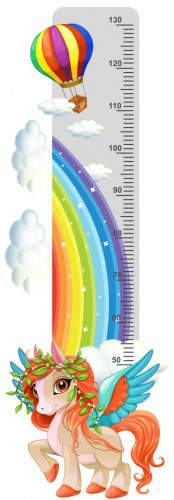 Naklejka ścienna dla dzieci -  miarka wzrostu jednorożec tęcza balon 40039 - zdjęcie 2